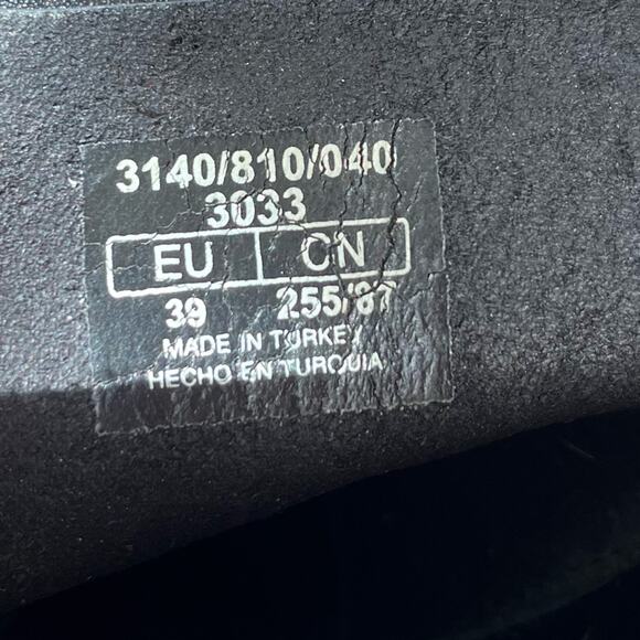 ZARA High Heel Chunky Sole Ankle Boots Leather Zip Up Black US 9 39 - Picture 7 of 8